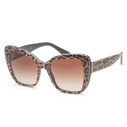 title:Dolce & Gabbana Women's 54mm Leo Brown On Black Sunglasses DG4348-316313-54;color:Leo Brown On Black