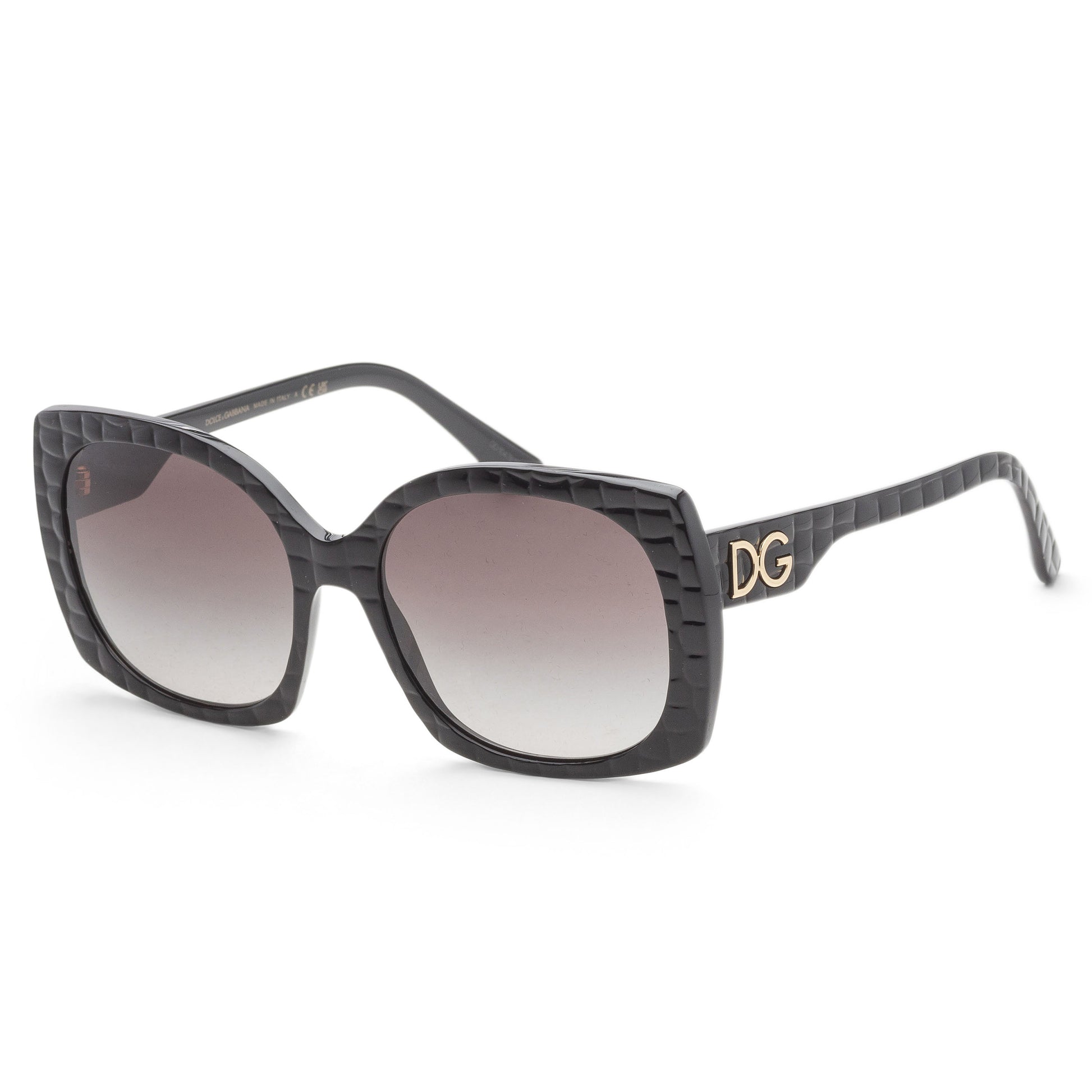 title:Dolce & Gabbana Women's 58mm Black Texture Cocco Sunglasses DG4385-32888G-58;color:Black Texture Cocco