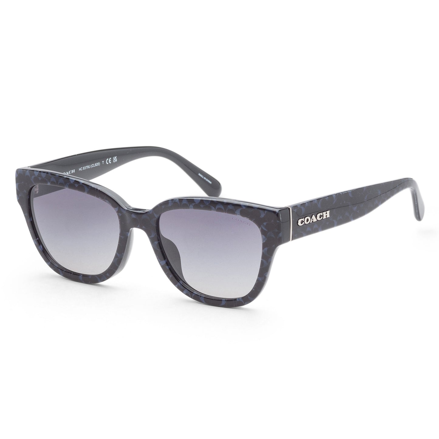 title:Coach Women's 54mm Sapphire Pearl Signature C Sunglasses HC8379U-57654L-54;color:Sapphire Pearl Signature C