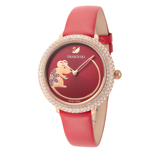 title:Swarovski Women's Crystal Frost White Swarovski Crystal Watch 5519226;color:Red