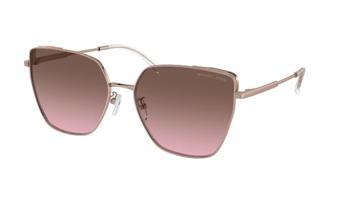 title:Michael Kors Women's 61mm Rose Gold Sunglasses MK1143D-11099T-61;color:Rose Gold frame, Brown Pink Gradient lens