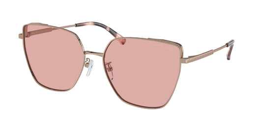 title:Michael Kors Women's 61mm Rose Gold Sunglasses MK1143D-1108D8-61;color:Rose Gold frame, Light Yellow Mirror Silver Int lens