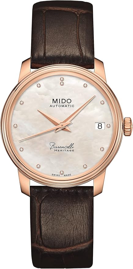 title:Mido Women's Baroncelli III 33mm Automatic Watch M0272073610600;color:Brown