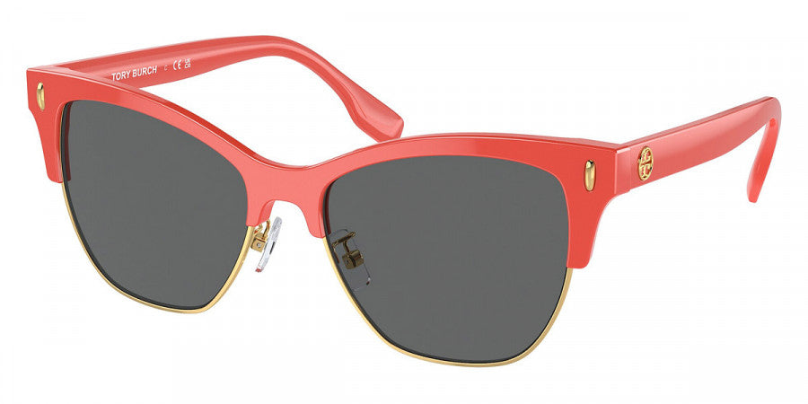 title:Tory Burch Woman 53mm Coral Sunglasses TY7199-198987-53;color:Coral frame, Dark Grey lens