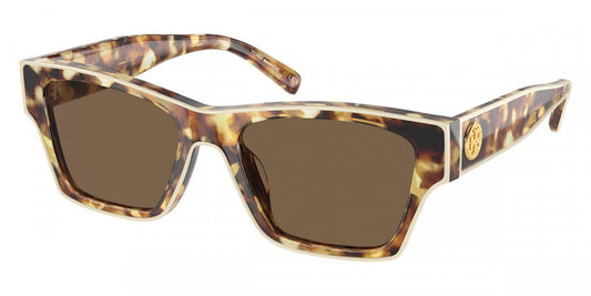 title:Tory Burch Woman 53mm Tortoise Ivory Sunglasses TY7207U-199873-53;color:Tortoise Ivory frame, Dark Brown lens