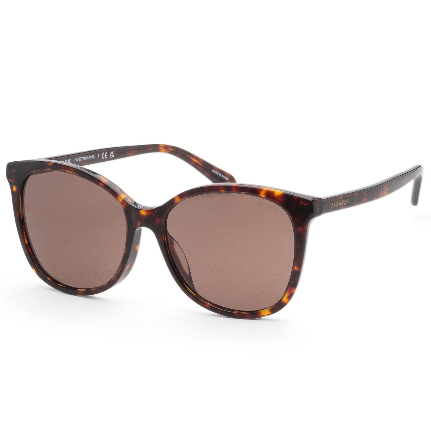 title:Coach Women's 57mm Dark Tortoise Sunglasses HC8271U-512073-57;color:Dark Tortoise frame, Dark Brown lens