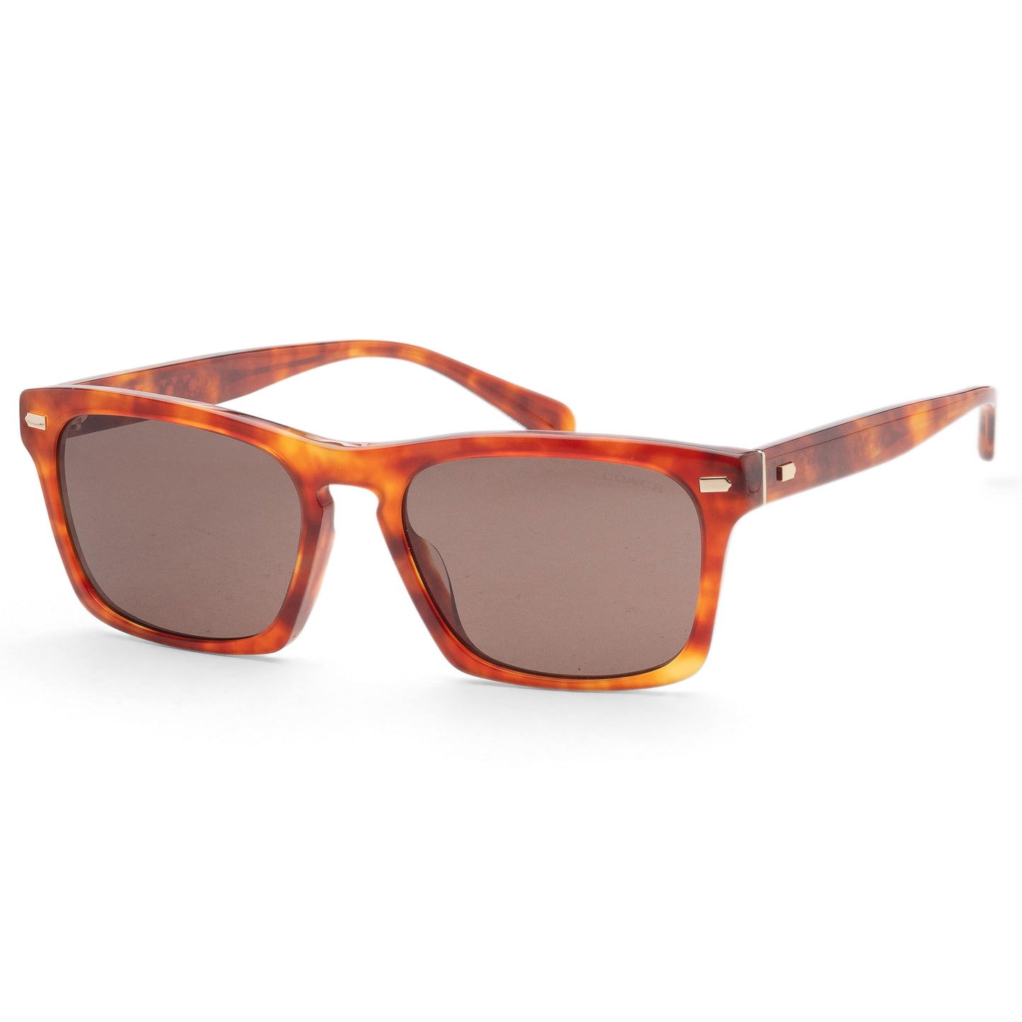 title:Coach Men's 57mm Caramel Tortoise Sunglasses HC8397U-577473-57;color:Caramel Tortoise frame, Brown Solid lens