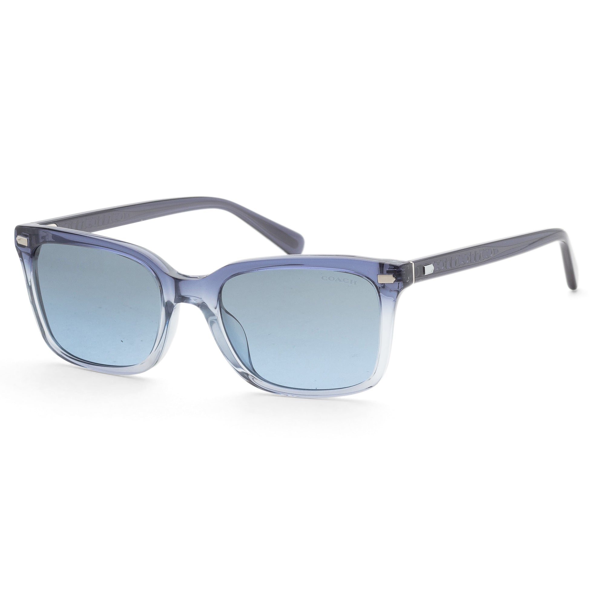 title:Coach Men's 54mm Blue Gradient Sunglasses HC8398U-58168F-54;color:Blue Gradient frame, Smoke Blue Gradient lens