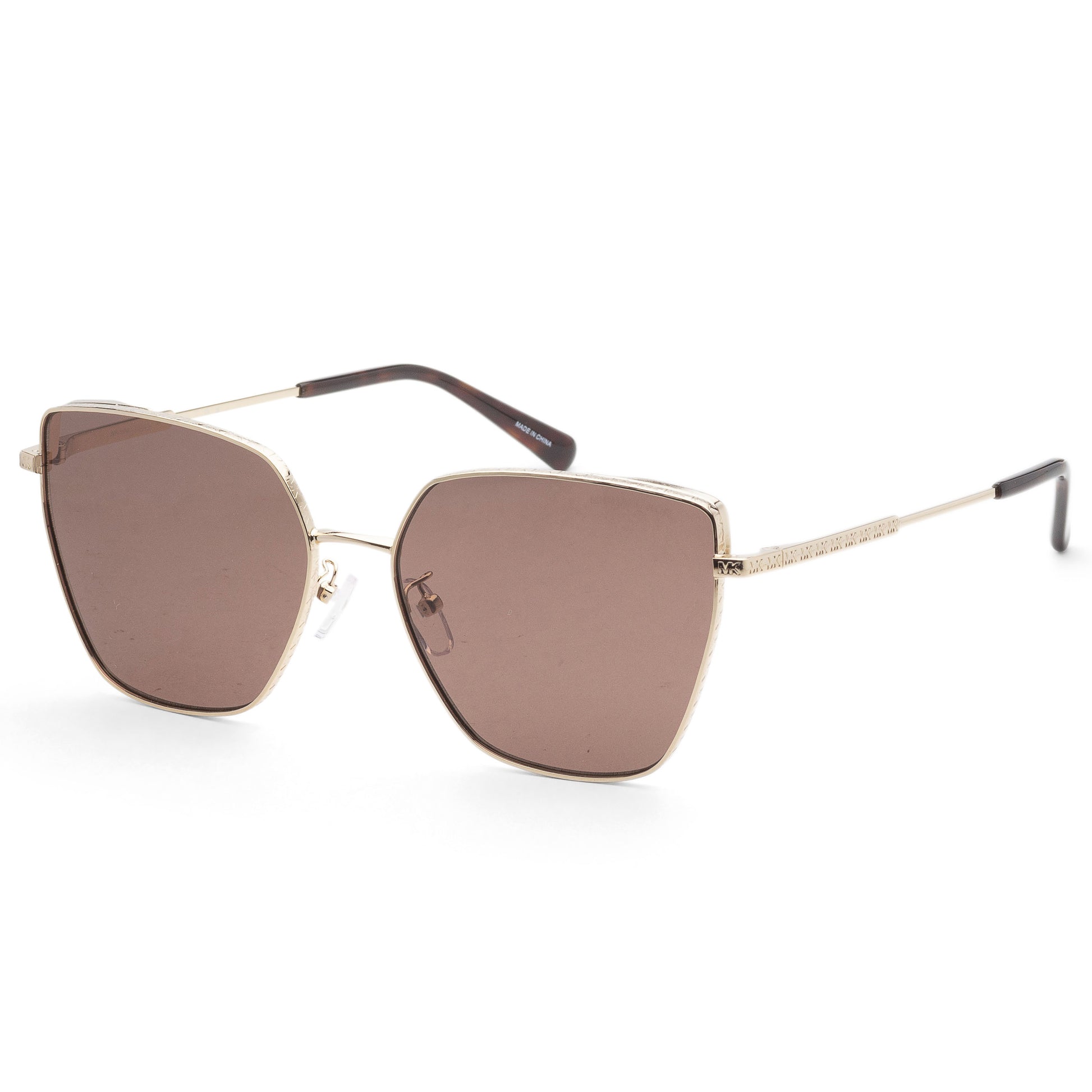 title:Michael Kors Women's 61mm Light Gold Sunglasses MK1143D-101473-61;color:Light Gold frame, Brown Solid lens