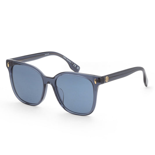 title:Tory Burch Women's 53mm Transparent Blue Sunglasses TY7203U-196380-53;color:Transparent Blue frame, Dark Blue lens