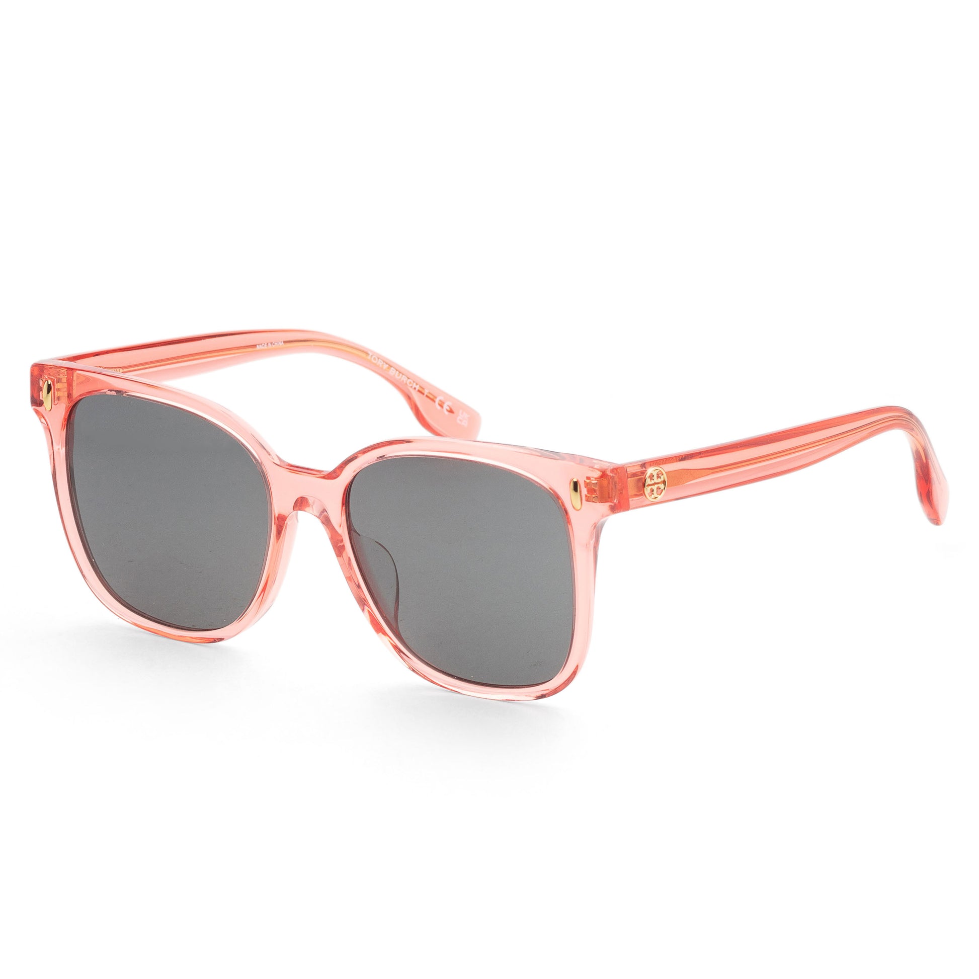 title:Tory Burch Women's 53mm Transparent Orange Sunglasses TY7203U-199087-53;color:Transparent Orange frame, Dark Grey lens