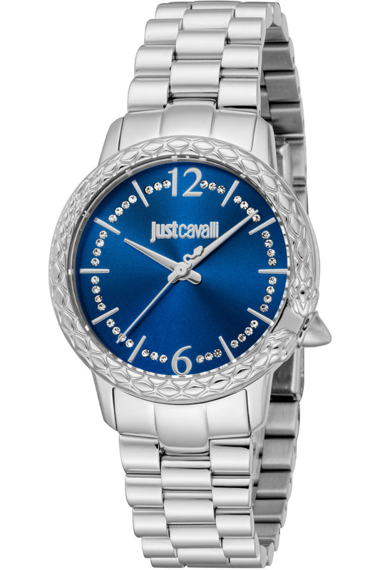 title:Just Cavalli Women's Animalier 32mm Quartz Watch JC1L233M0015;color:Silver