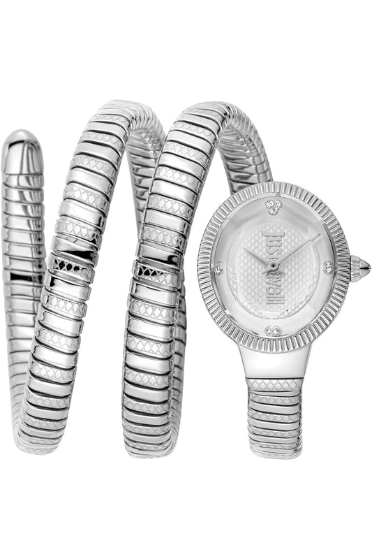 title:Just Cavalli Women's Signature Snake 22mm Quartz Watch JC1L269M0015;color:Silver