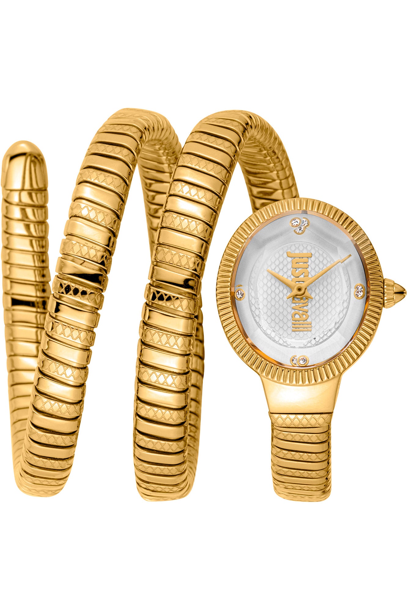 title:Just Cavalli Women's Signature Snake 22mm Quartz Watch JC1L269M0025;color:Gold