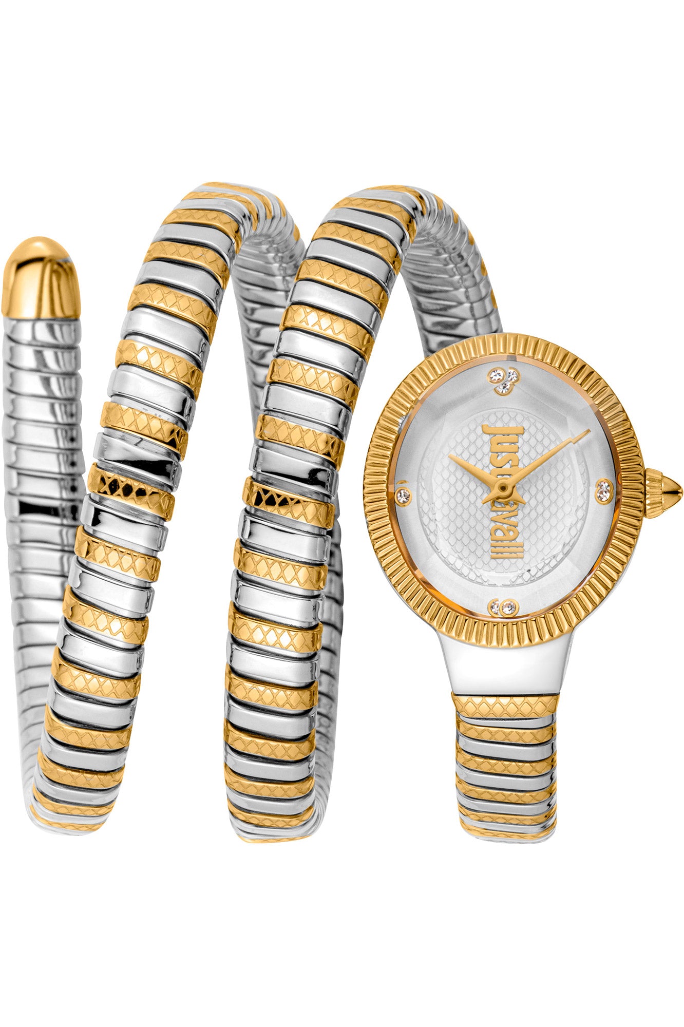 title:Just Cavalli Women's Signature Snake 22mm Quartz Watch JC1L269M0055;color:Gold