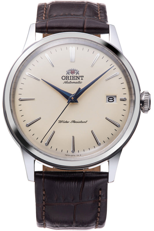 title:Orient Men's Bambino 38mm Autoamtic Watch RA-AC0M04Y;color:Brown