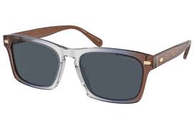 title:Coach Man 57mm Pecan Blue Grey Gradient Sunglasses HC8397U-581587-57;color:Pecan Blue Grey Gradient frame, Blue Grey Solid lens