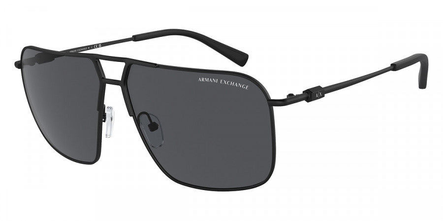 title:Armani Exchange Man 60mm Matte Black Sunglasses AX2050S-600087-60;color:Matte Black frame, Dark Grey lens