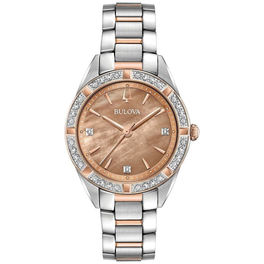 title:Bulova Women's Sutton 32mm Quartz Watch 98R264;color:Silver and Rose Gold