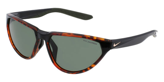 title:Nike Women's Maverick Fierce 60mm Soft Tortoise Sunglasses DM0080-221-60;color:Soft Tortoise frame, Green lens