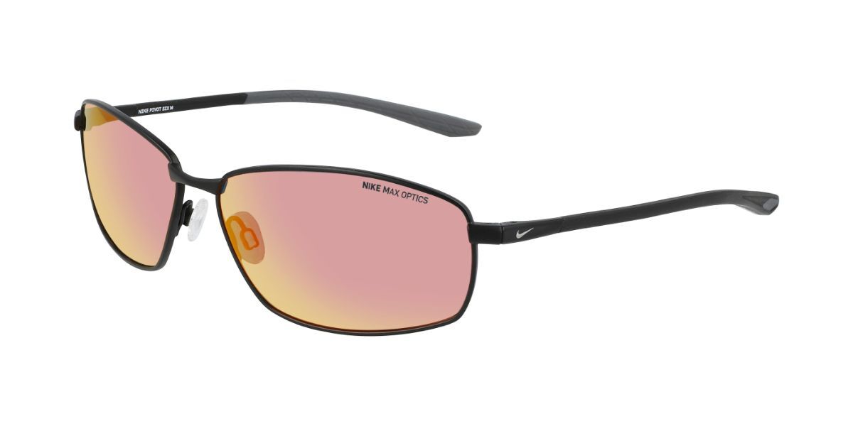 title:Nike Men's 62mm Satin Black Grey Sunglasses DQ0927-011-62;color:Satin Black Grey frame, Red lens