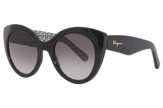 title:Ferragamo Women's 54mm Black Sunglasses SF964S-001-54;color:Black frame, Grey Gradient lens