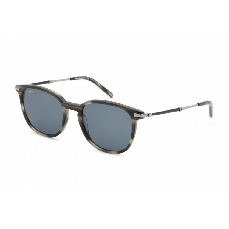 title:Ferragamo Men's 52mm Striped Grey Sunglasses SF1015S-003-52;color:Striped Grey frame, Grey lens