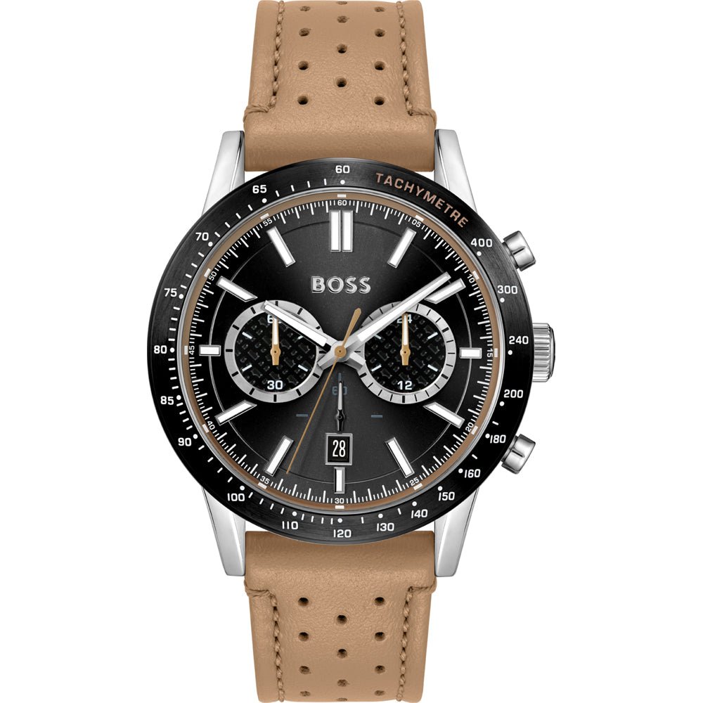 title:Hugo Boss Men's Allure 44mm Quartz Chronograph Watch 1513964;color:Brown