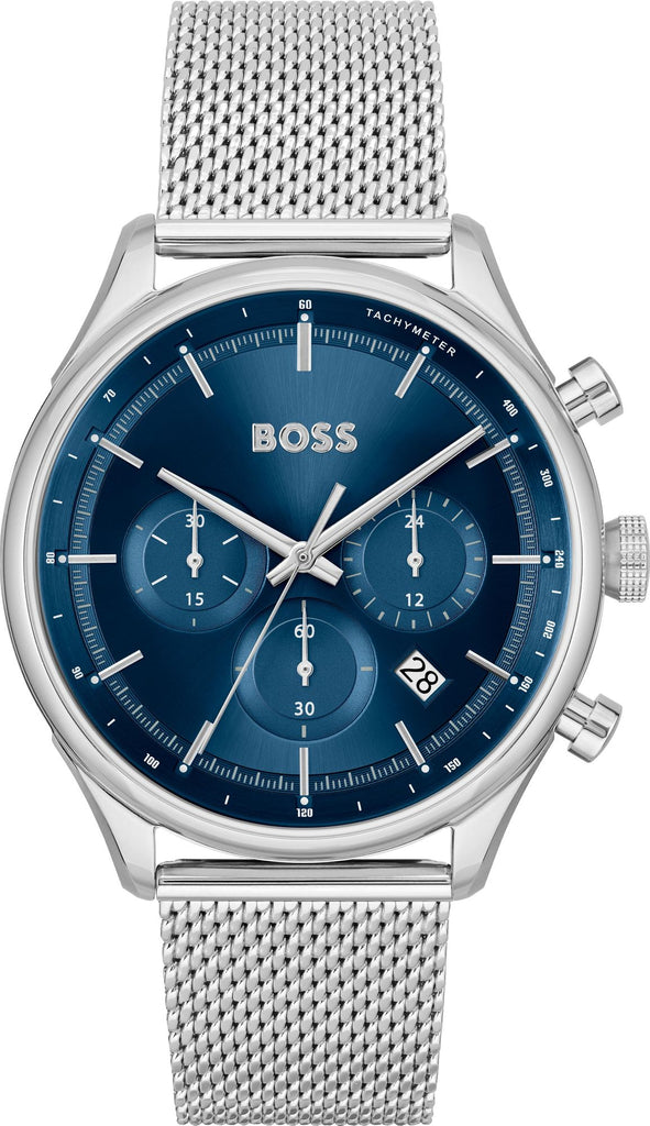 title:Hugo Boss Men's Gregor 45mm Quartz Chronograph Watch 1514052;color:Silver