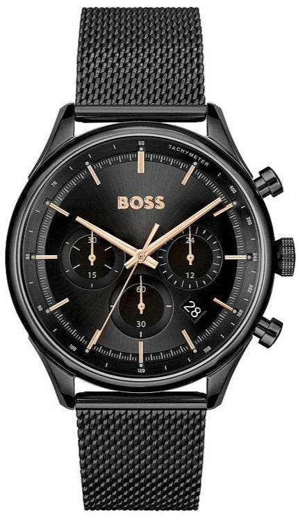 title:Hugo Boss Men's Gregor 45mm Quartz Chronograph Watch 1514065;color:Black