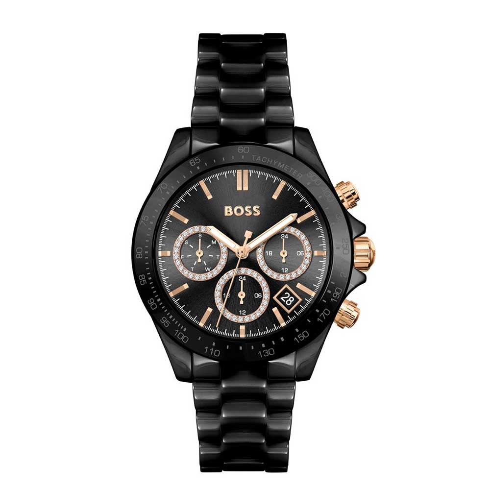 title:Hugo Boss Women's Novia 38mm Quartz Chronograph Watch 1502633;color:Black