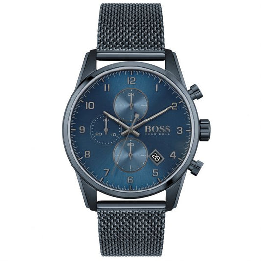 title:Hugo Boss Men's Skymaster 44mm Quartz Chronograph Watch 1513836;color:Dark Blue