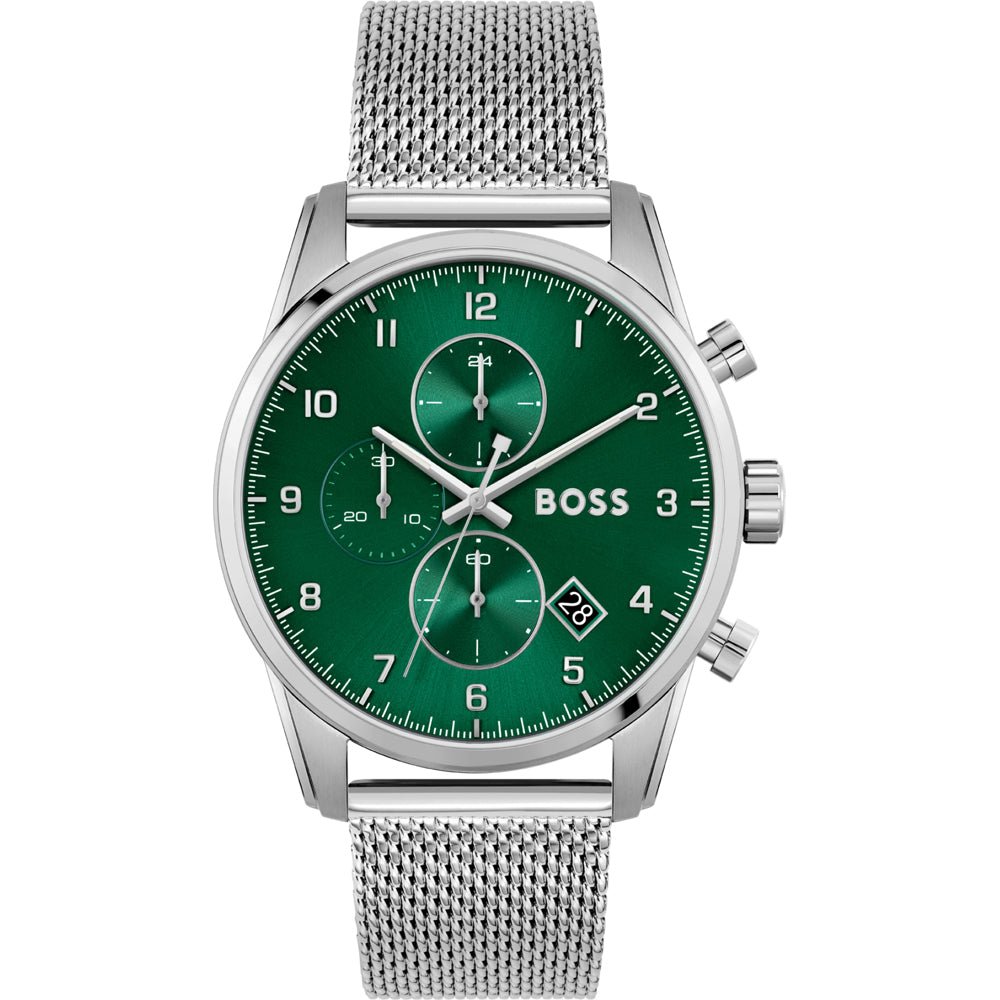 title:Hugo Boss Men's Skymaster 44mm Quartz Chronograph Watch 1513938;color:Silver