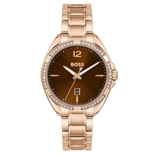 title:Hugo Boss Women's Felina 32mm Quartz Watch 1502621;color:Rose Gold