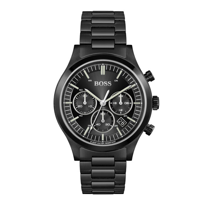 title:Hugo Boss Men's Metronome 44mm Quartz Chronograph Watch 1513802;color:Black