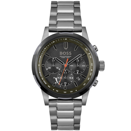 title:Hugo Boss Men's Solgrade 44mm Quartz Chronograph Watch 1514034;color:Silver