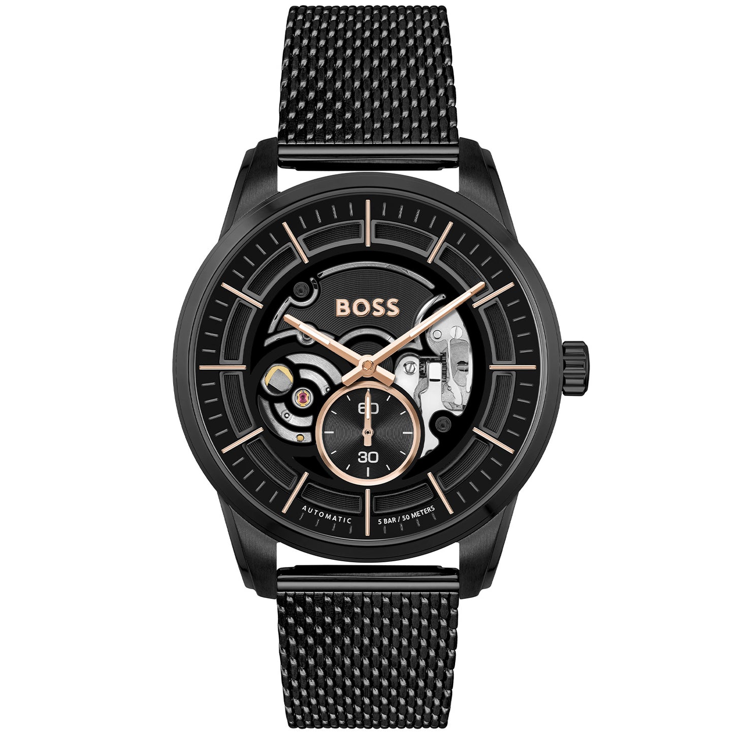 title:Hugo Boss Men's Sophio 43mm Automatic Watch 1514035;color:Black