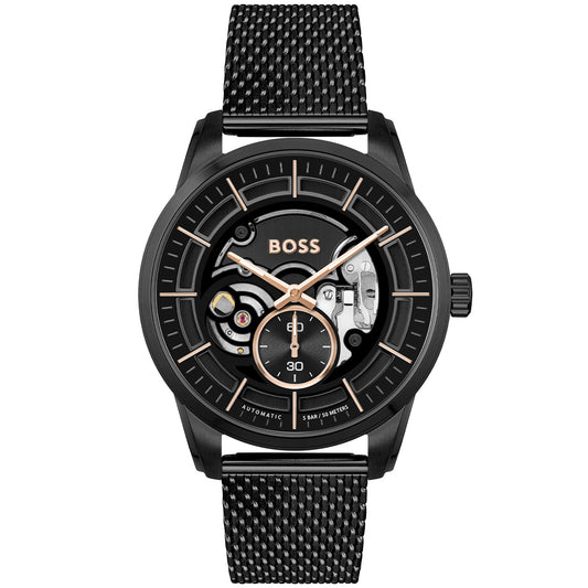 title:Hugo Boss Men's Sophio 43mm Automatic Watch 1514035;color:Black