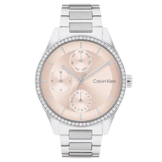 title:Calvin Klein Women's Spark 38mm Quartz Watch 25100007;color:Silver