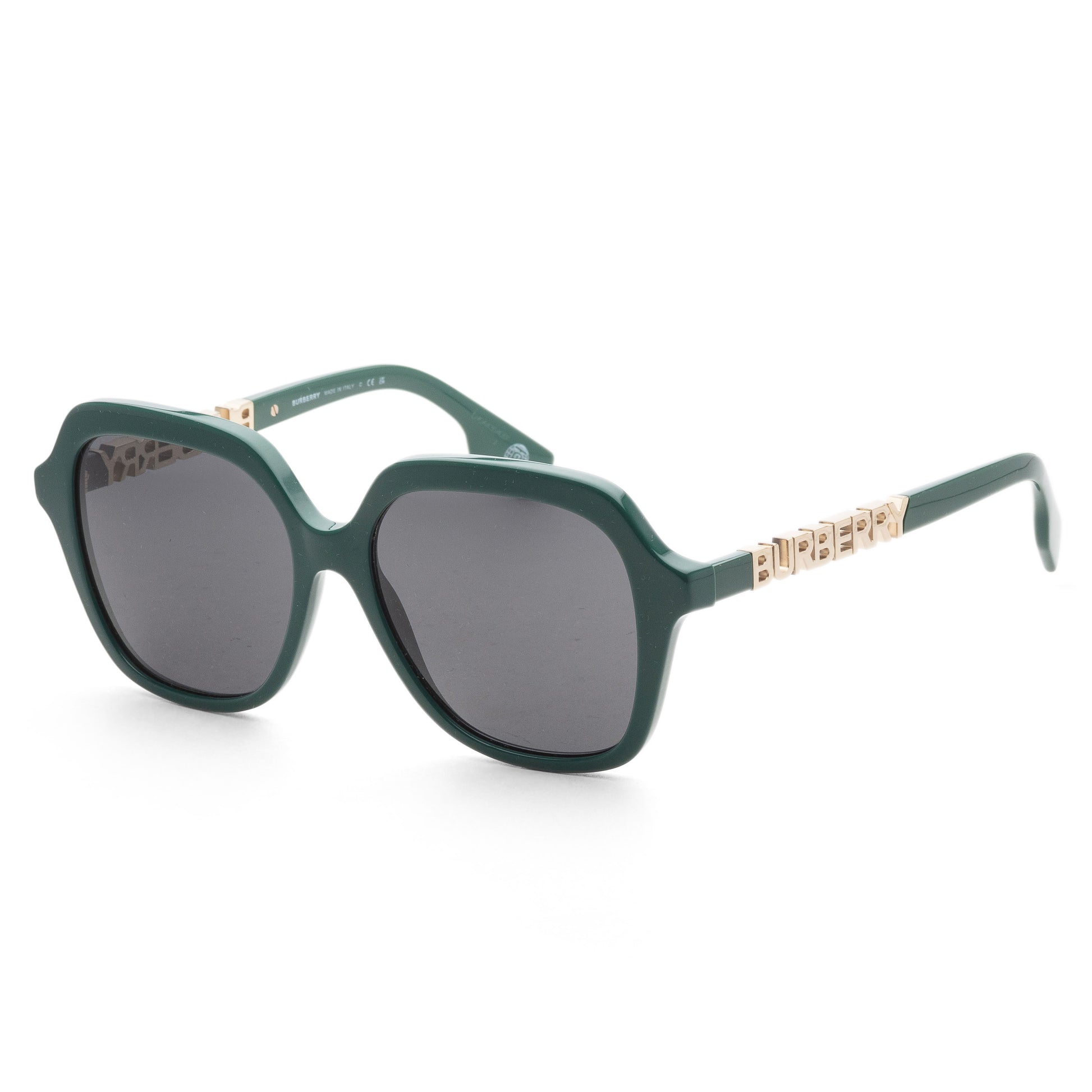 title:Burberry Woman 55mm Green Sunglasses BE4389-405987-55;color:Green frame, Dark Grey lens