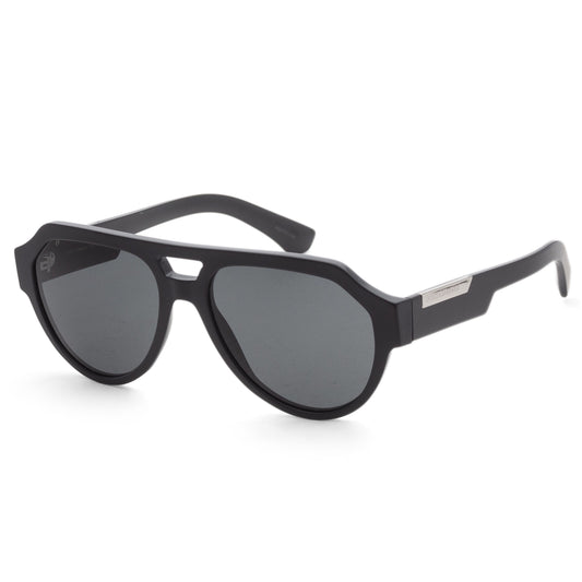 title:Dolce & Gabbana Men's 56mm Matte Black Sunglasses DG4466-25256G-56;color:Matte Black frame, Grey Mirror Black lens