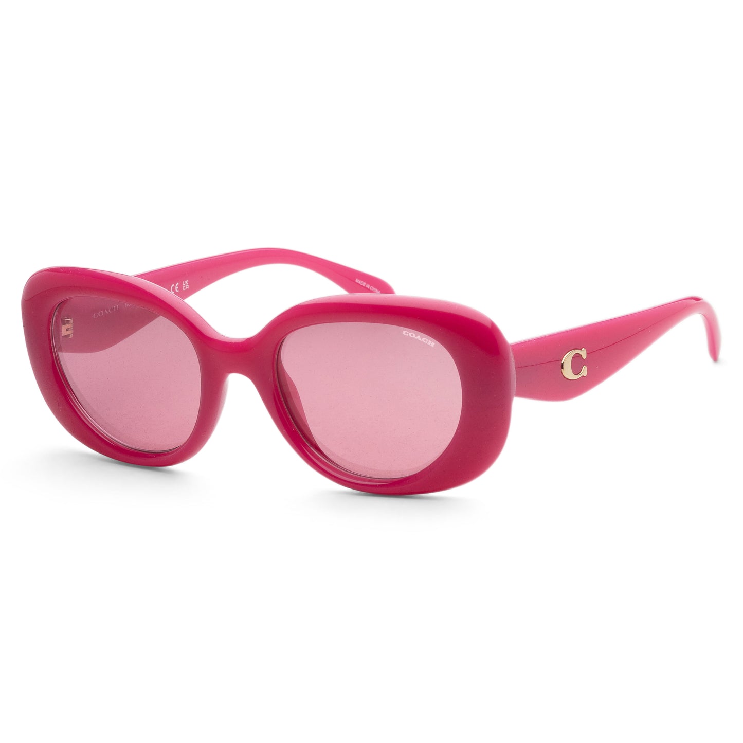 title:Coach Woman 53mm Milky Magenta Sunglasses HC8391U-58069L-53;color:Milky Magenta frame, Pink Flash Solid lens