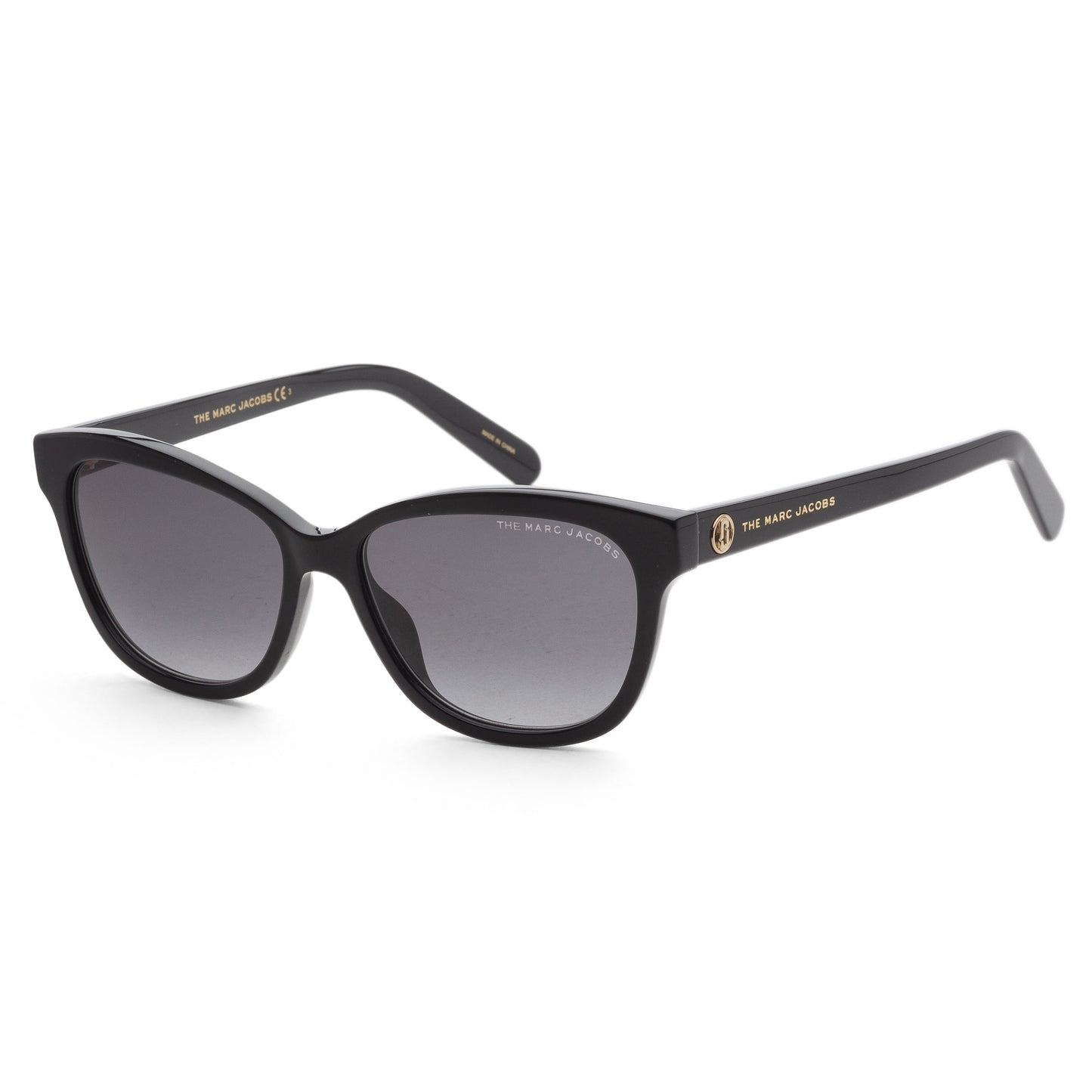 title:Marc Jacobs Women's 55mm Matte Black Sunglasses MARC529S-0807-9O;color:Matte Black frame, Grey Gradient lens