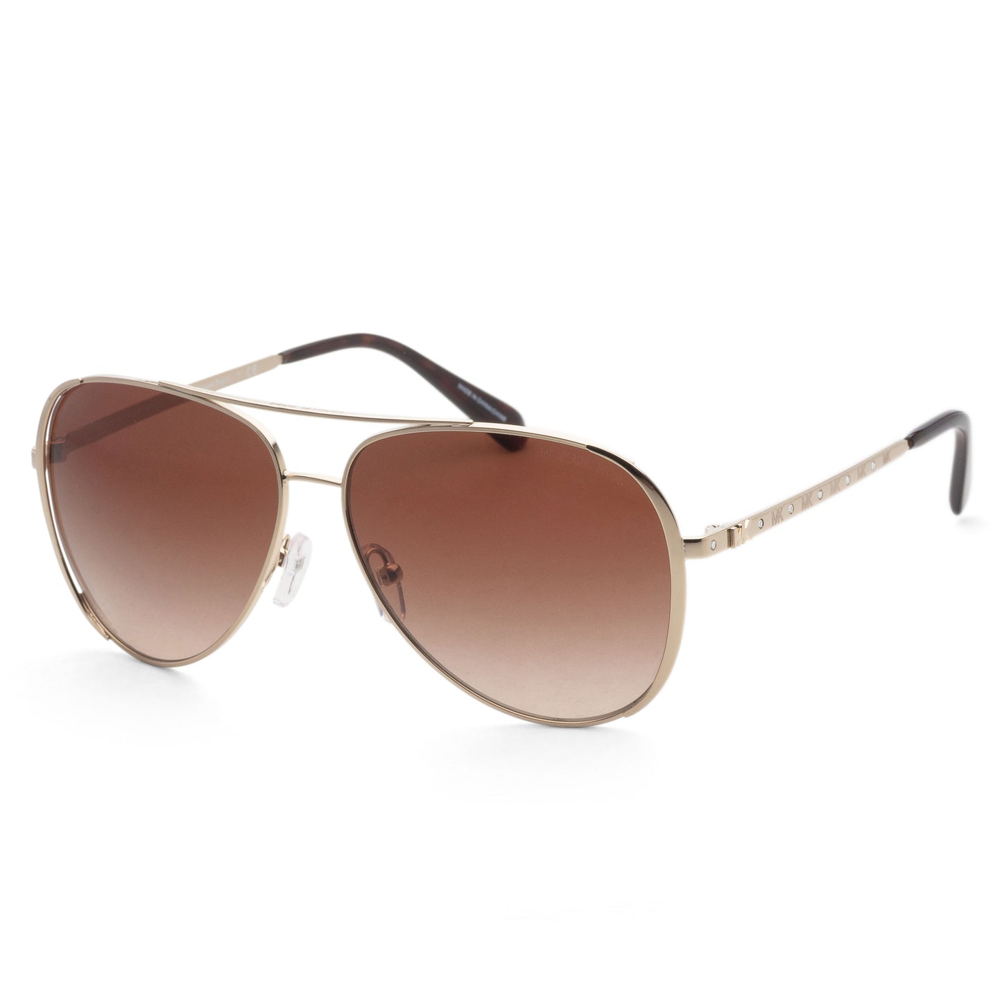 title:Michael Kors Women's Light Gold Sunglasses MK1101B-101413-60;color:Light Gold frame, Smoke Gradient lens