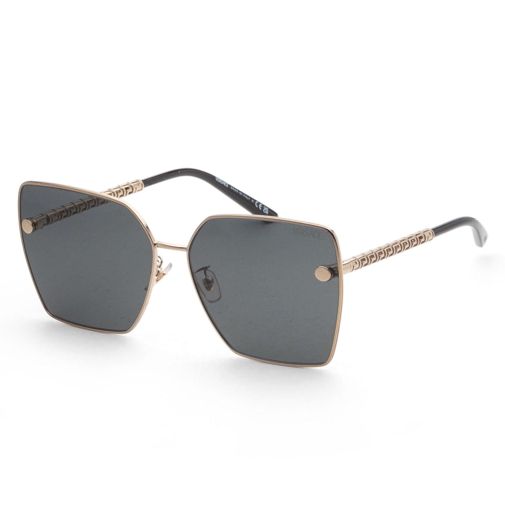 title:Versace Woman 63mm Pale Gold Sunglasses VE2270D-125287-63;color:Pale Gold frame, Dark Grey lens