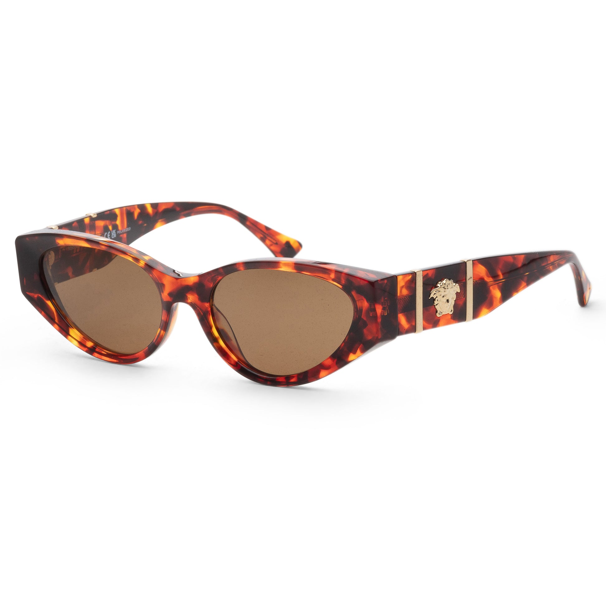 title:Versace Woman 55mm Havana Sunglasses VE4454-543783-55;color:Havana frame, Dark Brown Polar lens