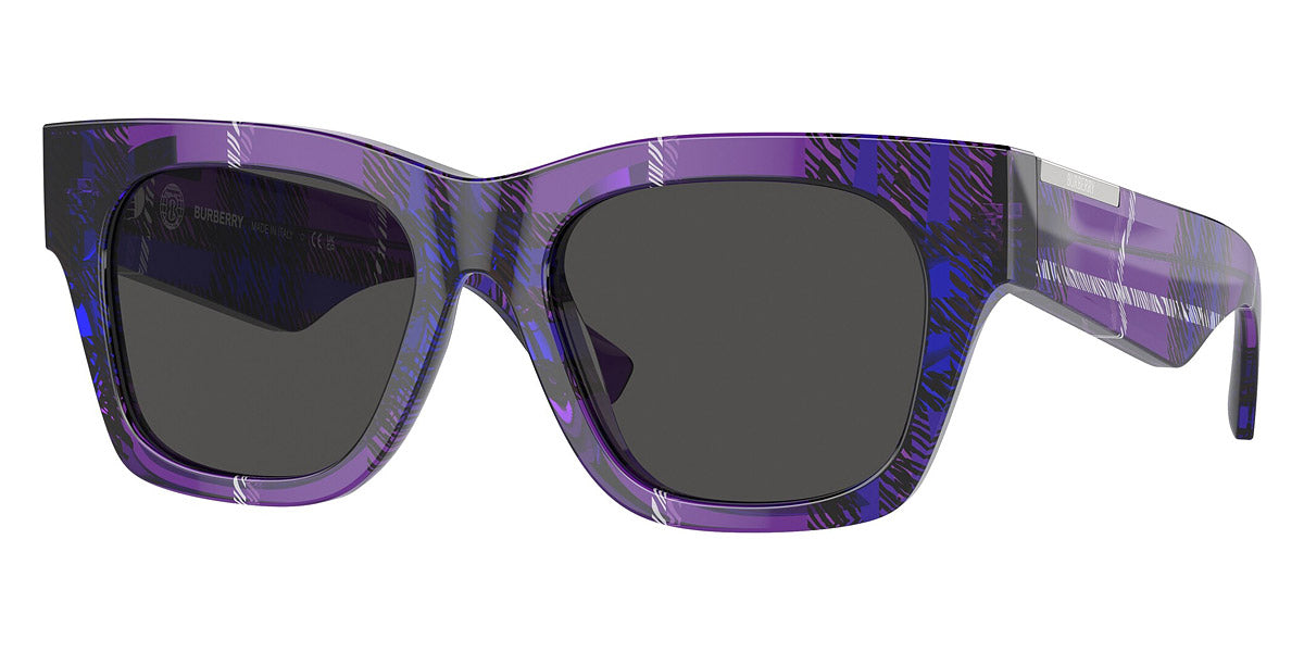 title:Burberry Women's 52mm Violet Checker Sunglasses BE4424F-411387-52;color:Violet Checker