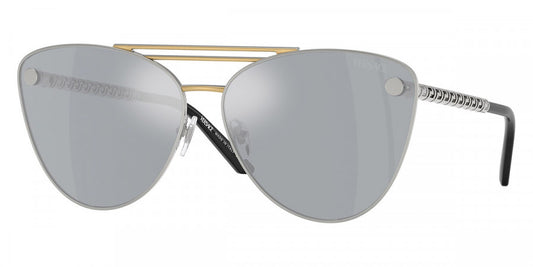 title:Versace Women's 64mm Silver Gold Sunglasses VE2267-15141U-64;color:Silver Gold