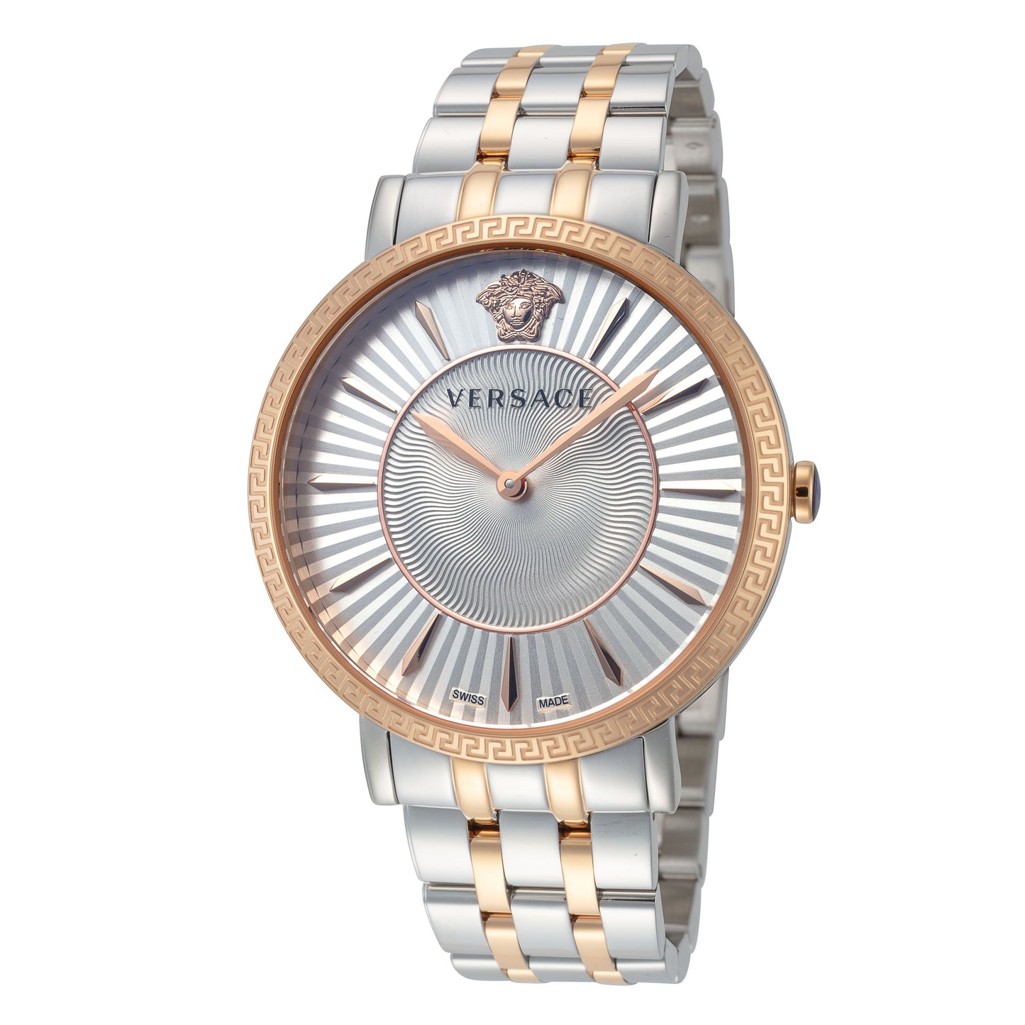 title:Versace Quartz Watch VEJL01024;color:Silver and Rose Gold