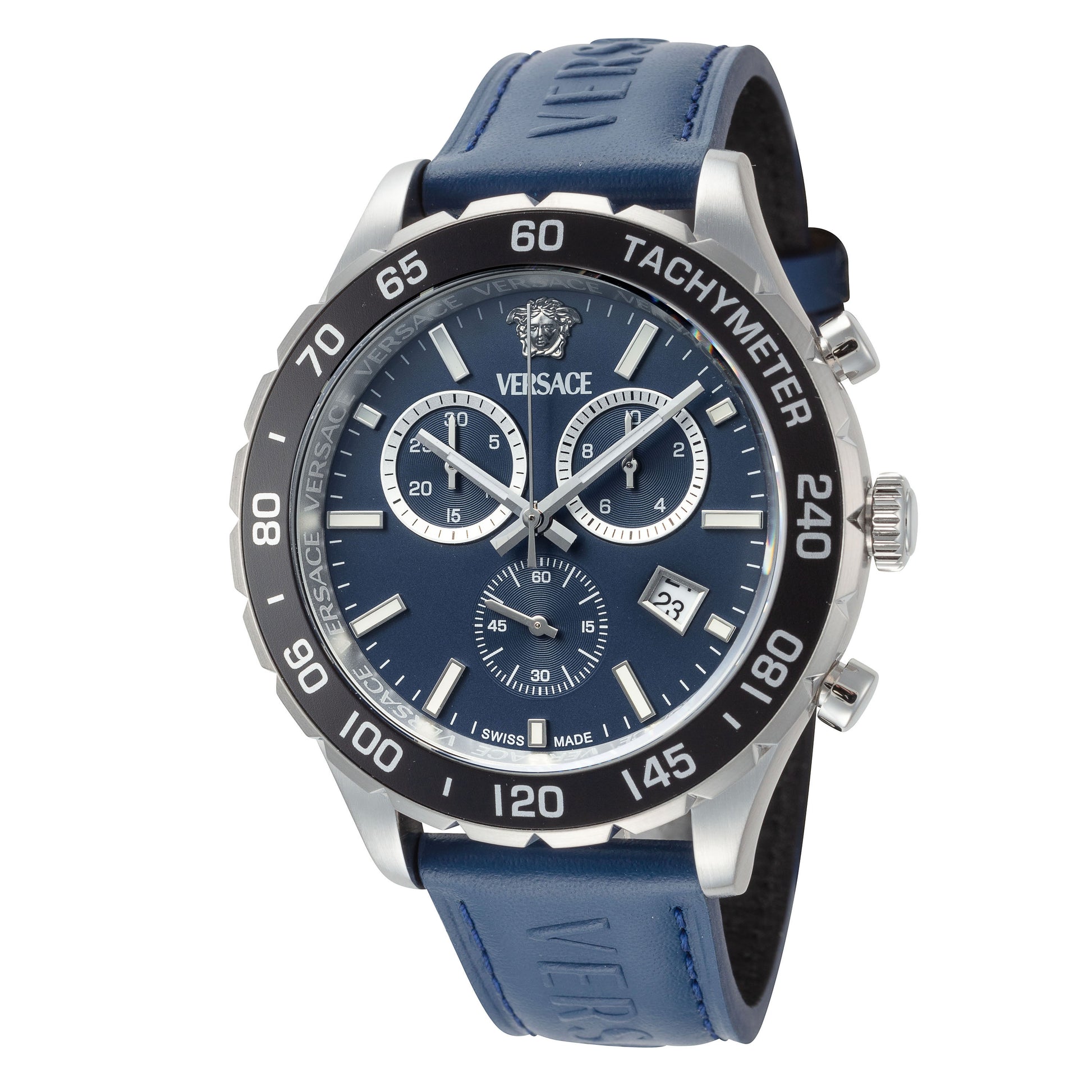 title:Versace Men's Hellenyium 43mm Quartz Watch VEPCA0124;color:Blue